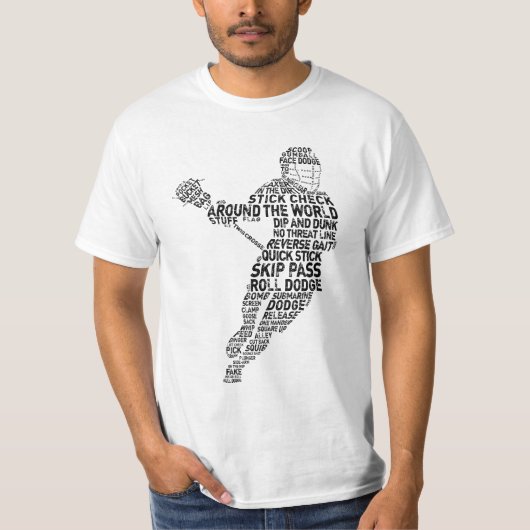 ラクロスプレイヤータイポグラフィ Tシャツ (正面)