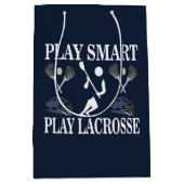 ラクロスプレイヤー誕生日 ミディアムペーパーバッグ (正面)