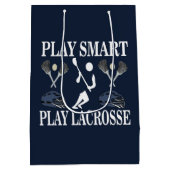 ラクロスプレイヤー誕生日 ミディアムペーパーバッグ (裏面)