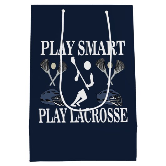 ラクロスプレイヤー誕生日 ミディアムペーパーバッグ (裏面)