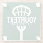 ラクロスプレーカスタムヤー文字チームメッシュスポーツスティック ガラスコースター (裏面)