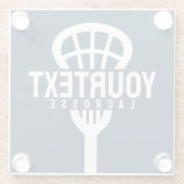 ラクロスプレーカスタムヤー文字チームメッシュスポーツスティック ガラスコースター (裏面)