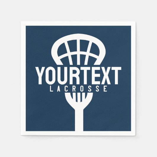 ラクロスプレーカスタムヤー文字チームメッシュスポーツスティック スタンダードカクテルナプキン (正面)