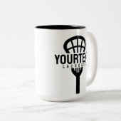 ラクロスプレーカスタムヤー文字チームメッシュスポーツスティック ツートーンマグカップ (正面右)