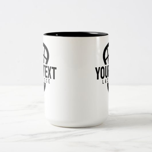 ラクロスプレーカスタムヤー文字チームメッシュスポーツスティック ツートーンマグカップ (中央)