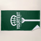 ラクロスプレーカスタムヤー文字チームメッシュスポーツスティック ビーチタオル (正面)