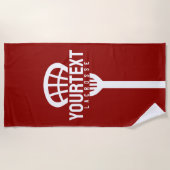 ラクロスプレーカスタムヤー文字チームメッシュスポーツスティック ビーチタオル (正面)