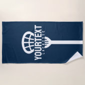 ラクロスプレーカスタムヤー文字チームメッシュスポーツスティック ビーチタオル (正面)