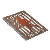 ラクロスプレーパーソナライズされたヤー名 ノートブック (右側)