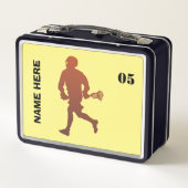 ラクロスプレーパーソナライズされたヤー名 メタルランチボックス (裏面)