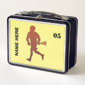 ラクロスプレーパーソナライズされたヤー名 メタルランチボックス (正面)