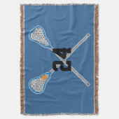 ラクロスプレーヤーのカスタムは総括的なギフトを遊ばします スローブランケット (正面縦)