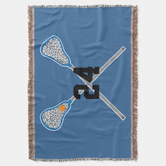ラクロスプレーヤーのカスタムは総括的なギフトを遊ばします スローブランケット (正面縦)
