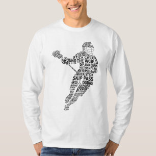 ラクロスプレーヤーのタイポグラフィ Tシャツ
