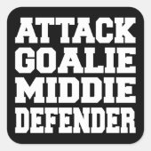 ラクロスプレーヤーの位置ステッカー スクエアシール (正面)