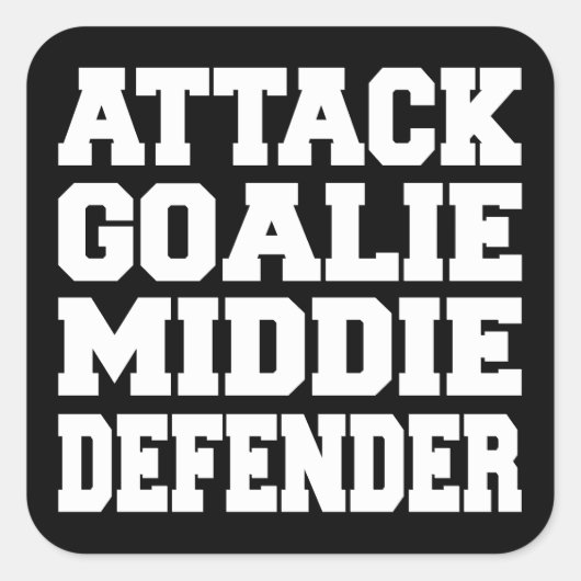 ラクロスプレーヤーの位置ステッカー スクエアシール (正面)