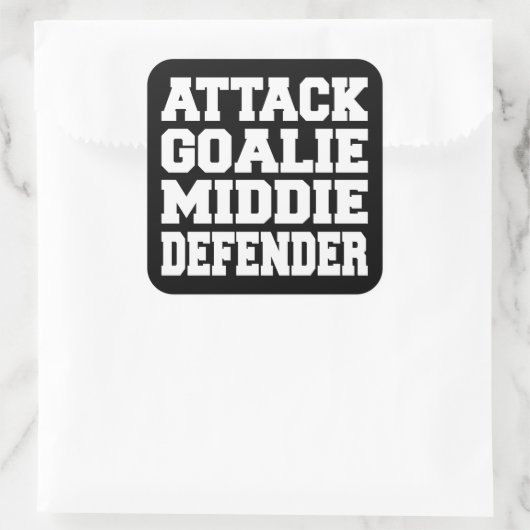 ラクロスプレーヤーの位置ステッカー スクエアシール (バッグ)