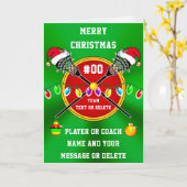 ラクロスプレーヤーやコーチのためのクリスマスカード カード (黄色い花)