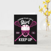 ラクロスプレーヤーガールラックススティックラクロス カード (黄色い花)