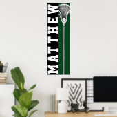 ラクロスプレーヤーグリーン ポスター (ホームオフィス)