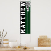 ラクロスプレーヤーグリーン ポスター (キッチン)