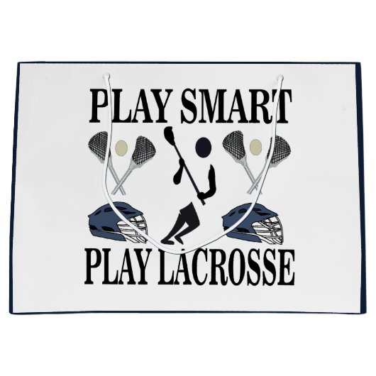 ラクロスプレーヤーコーチチーム誕生日 ラージペーパーバッグ (正面)