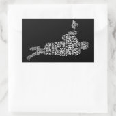 ラクロスプレーヤーステッカー 長方形シール (バッグ)