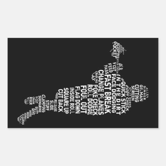 ラクロスプレーヤーステッカー 長方形シール (正面)