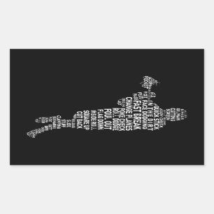 ラクロスプレーヤーステッカー 長方形シール