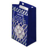 ラクロスプレーヤーブルースモール抱き枕 スモールペーパーバッグ (正面アングル)