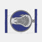 ラクロスプレーヤーブルーチーム フリースブランケット (正面(横))