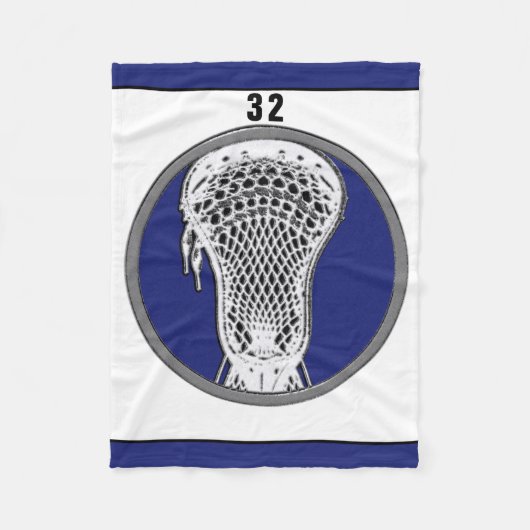 ラクロスプレーヤーブルーチーム フリースブランケット (正面)