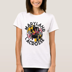 ラクロスプレーヤーメリーランド州旗クラップラックスラクロスセント Tシャツ