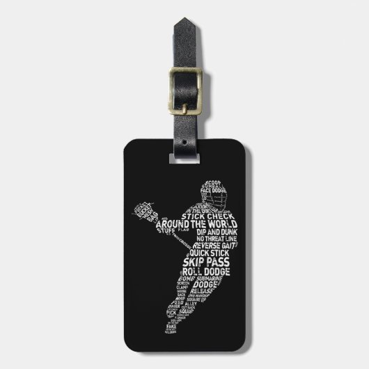 ラクロスプレーヤーワードアートカスタムラゲッジタグ ラゲッジタグ (正面縦)