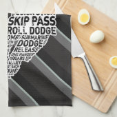 ラクロスプレーヤーワードアートデザイン キッチンタオル (四つ折り)