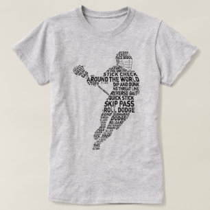 ラクロスプレーヤーワードアートワードル Tシャツ