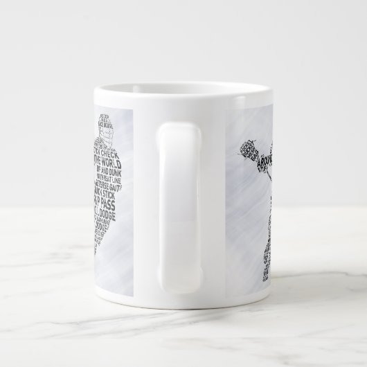 ラクロスプレーヤーワードアート, Lax ジャンボコーヒーマグカップ (裏面)