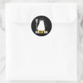 ラクロスペンギンおもしろいラックスチームラクロスクリスマス ラウンドシール (バッグ)