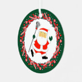 ラクロスホリデーギフトセラミックオーナメント メタルオーナメント (正面左)