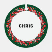 ラクロスホリデーギフトセラミックオーナメント メタルオーナメント (裏面)