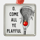 ラクロスホリデーギフトメタルオーナメント メタルオーナメント (正面)