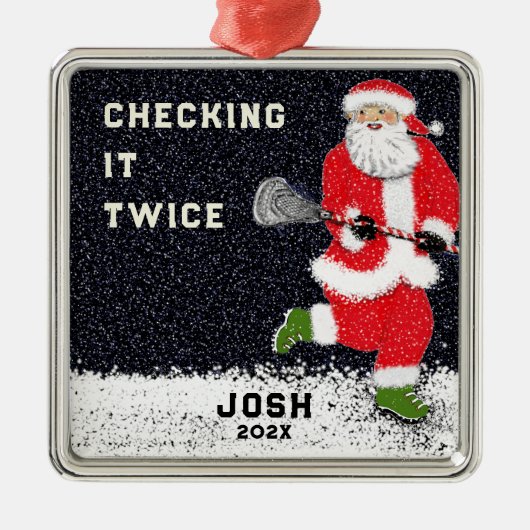 ラクロスホリデーギフト メタルオーナメント (正面)