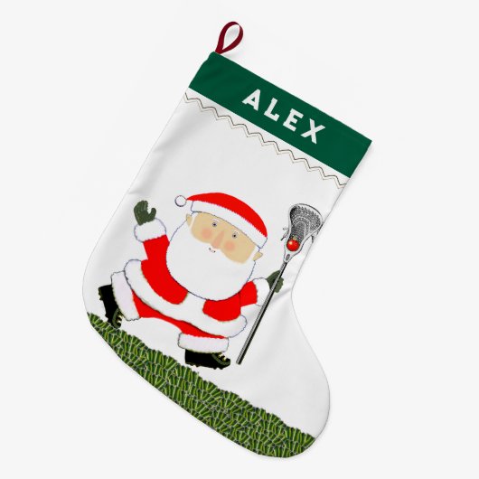 ラクロスホリデーギフト ラージクリスマスストッキング (正面 (吊り時))