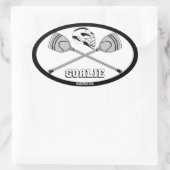 ラクロスホワイトゴアリーとゴアリー 楕円形シール (バッグ)