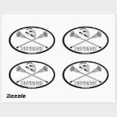 ラクロスホワイトスティック防御 楕円形シール (シート)