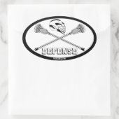 ラクロスホワイトスティック防御 楕円形シール (バッグ)