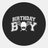 ラクロスボーイズバースデーパーティー装飾ラクロス ラウンドシール (正面)