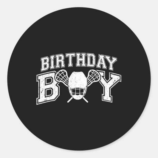 ラクロスボーイズバースデーパーティー装飾ラクロス ラウンドシール (正面)