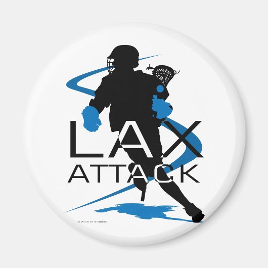 ラクロスボーイズLAXアタックブルー マグネット (正面)