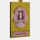 ラクロスママのカスタマイズ可能なクリスマスオーナメント ゴールドプレートバナーオーナメント (右)